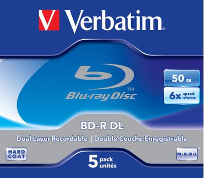 Verbatim 5 x BD-R DL - 50 GB 6x - CD-eske (43748)