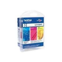 BROTHER LC1100 Rainbow Pack - Yellow, cyan, magenta - original - blister with security - toner cartridge - for Brother DCP-385, 6690, MFC-490, 5490, 5890, 6490, 6890, 790, 990 (LC1100RBWBPDR)