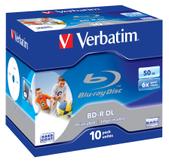 Verbatim 10 x BD-R DL - 50 GB 6x - blekkstråleskrivbar overflate - CD-eske (43736)