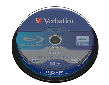 VERBATIM BD-R SL 6X 25GB 10PACK SPINDLE (43742)