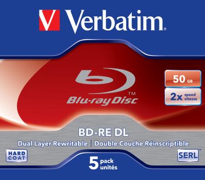 VERBATIM BD-RE DL  50GB 2X, Scratchguard (43760)
