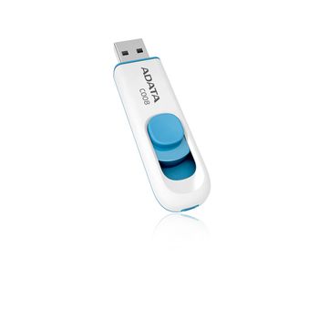 A-DATA ADATA 16GB USB Stick C008 Slider USB 2.0 white blue (AC008-16G-RWE)