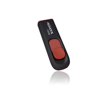 A-DATA ADATA 64GB USB Stick C008 Slider USB 2.0 black red (AC008-64G-RKD)