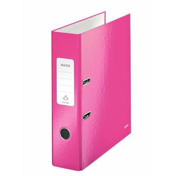 LEITZ Wow Lever Arch File Laminated Paper on Board A4 80mm Spine Width Pink (Pack 10) 10050023 (10050023)