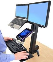 ERGOTRON n WorkFit-S Tablet/ Document Holder - Mounting component (holder) for tablet - plastic - black - for WorkFit-S Dual Sit-Stand Workstation,  LCD & Laptop Sit-Stand Workstation (97-558-200)