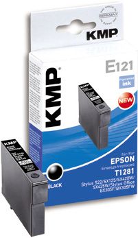 KMP E121 ink cartridge black compatible with Epson T 128 (1616,0001)