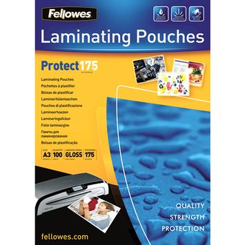 FELLOWES Laminating Pouches Protect 175 Micron - 100-pack - glanset - A3 - lamineringspunger (5308803)