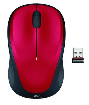 Logitech M235 - Mus - optisk - trådløs - 2.4 GHz - USB trådløs mottaker - rød (910-002496)
