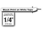 Brother 6MM Black On White Tape (TZE211)