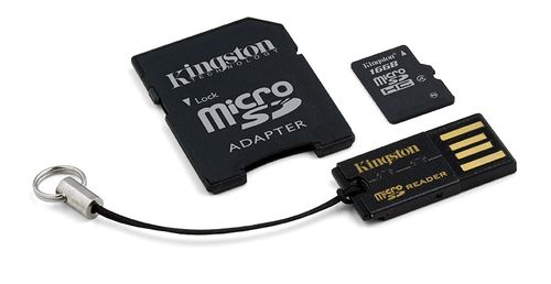 KINGSTON 16GB microSDHC Mobility Kit incl USB + SD Adapter (MBLY4G2/16GB)