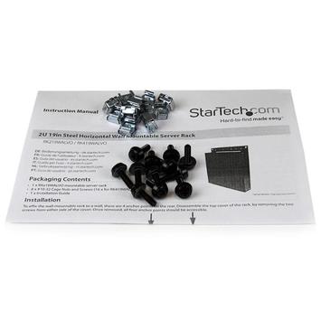 StarTech 4U Vertical Wall-Mount Server Rack Enclosure - 18.9in deep - 2 Post - 61lb - 19in Low Profile Steel Network Equipment Cabinet (RK419WALVO) - rack - 4U (RK419WALVO)