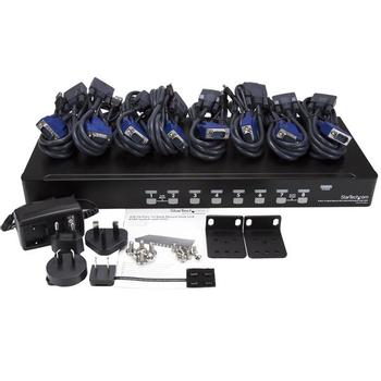 STARTECH 8 Port 1U Rackmount USB KVM Switch Kit with OSD and Cables (SV831DUSBUK)