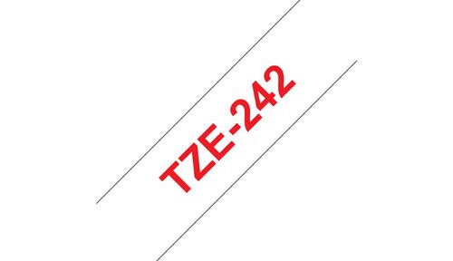 Brother 18MM Red On White Tape (TZE-242)