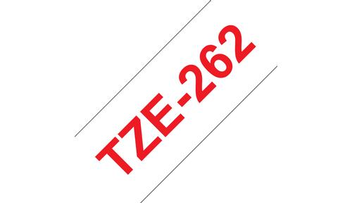 BROTHER TZ 36mm rød på hvid (TZE262)