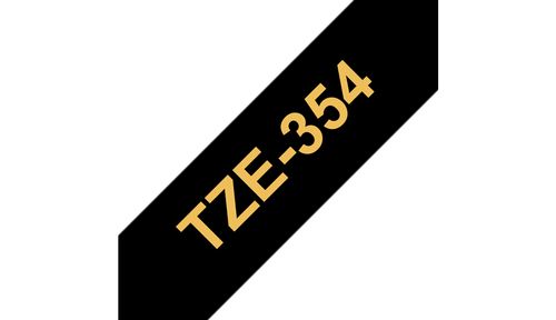BROTHER TZe tape 24mmx8m gold/ black (TZE-354)