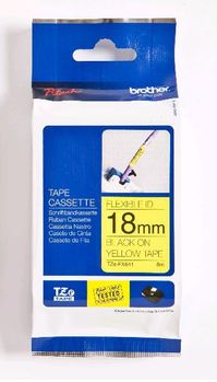 BROTHER 18MM Black On Yellow Flexible ID (TZEFX641)