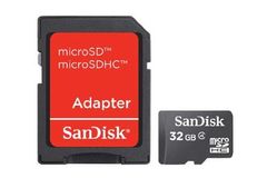 SANDISK 32GB microSDHC Card + SD Adapter