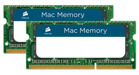 Corsair Mac Memory - DDR3 - 8 GB: 2 x 4 GB - SO DIMM 204-pin - 1066 MHz / PC3-8500 - CL7 - 1.5 V - ikke-bufret - ikke-ECC - for Apple iMac; Mac mini; MacBook; MacBook Pro (CMSA8GX3M2A1066C7)