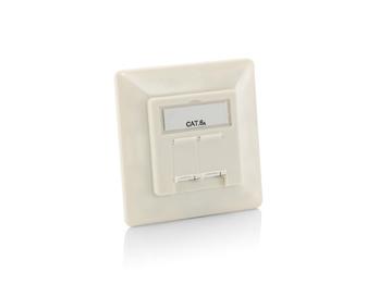 EQUIP WALL PLATE 80X80 CAT.6A FLUSH MOUNT PURE WHITE ACCS (125772)