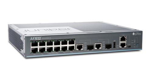 JUNIPER EX2200-C compact, fanless switch with 12-port 10/ 100/ 1000BaseT and 2 Dual-Purpose (10/ 100/ 1000BaseT or SFP) uplink ports (optics not include (EX2200-C-12T-2G)