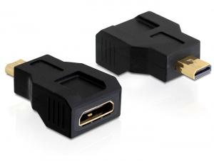 DELOCK HDMI High Speed with Ethernet adt, Micro HDMI ha - Mini HDMI ho (65271)