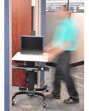 Ergotron WorkFit-C Single LD Sit-Stand Workstation - Vogn for LCD-skjerm / tastatur / mus / CPU - forsinket stål, pulverbelagt stål - grå, svart - skjermstørrelse: 24" (24-215-085)