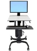 Ergotron WorkFit-C Single HD Sit-Stand Workstation - Vogn for LCD-skjerm / tastatur / mus / CPU - pulverbelagt stål, kvalitetsplast - grå, svart - skjermstørrelse: inntil 30"