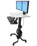 Ergotron WorkFit-C Dual Sit-Stand Workstation - Vogn for 2 LCD-skjermer / tastatur / mus / CPU - forsinket stål, pulverbelagt stål - grå, svart - skjermstørrelse: 24.5" (24-214-085)