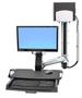 ERGOTRON n 45-270-026 StyleView Sit-Stand Combo Arm with Worksurface & Medium Silver CPU Holder