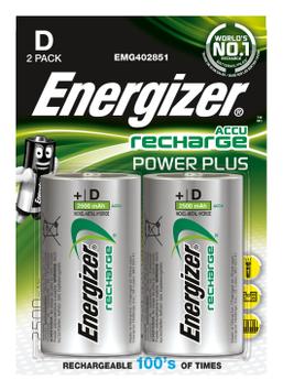 ENERGIZER Accu Recharge Power Plus - Batteri 2 x D - NiMH - (ladbare) - 2500 mAh (635675)