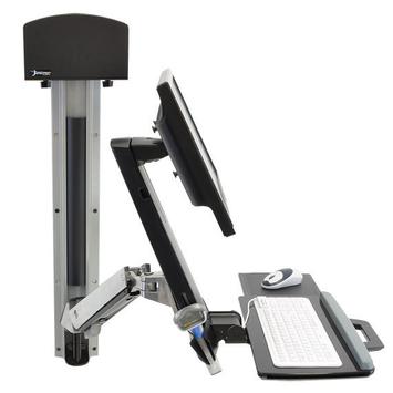 Ergotron StyleView Sit-Stand Combo System monteringssett - for LCD-skjerm / tastatur / mus / strekkodeskanner / CPU - liten CPU-holder - polert aluminium (45-273-026)