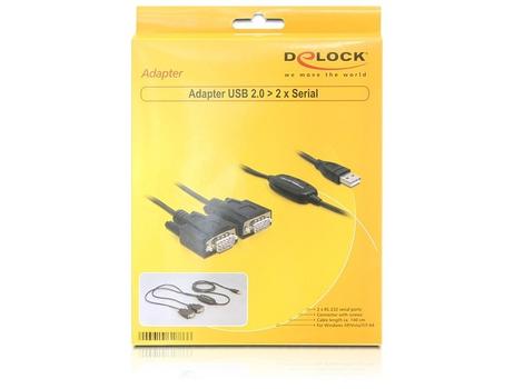 DELOCK Kabel Adapter USB-St.>2x Seriell-St. 1,4m [ (61886)