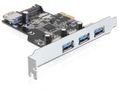 DELOCK I/O PCI-Express 3x ext. + 1x int. USB3.0 (i