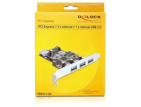 DELOCK I/O PCI-Express 3x ext. + 1x int. USB3.0 (i (89301)