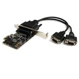 StarTech 2 Port RS232 PCI Express Serial Card w/ Breakout Cable - Seriell adapter - PCIe lav profil - RS-232 x 2 (PEX2S553B)