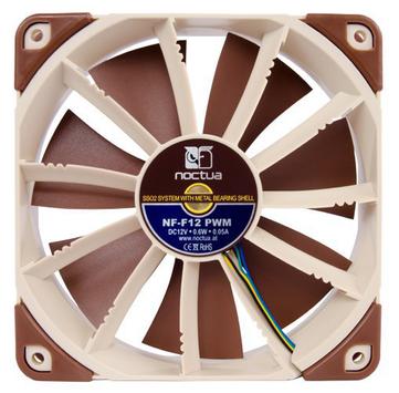 Noctua NF-F12-PWM Stillegående 120mm vifte 120 x 120 x 25 mm, 300~1500 RPM, 74.3~93.4 m³/h, 18, 6~22, 4dBA,  4-pin PWM (NF-F12-PWM)