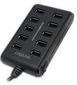 LOGILINK USB-HUB 10-Port m. Netzteil schwarz