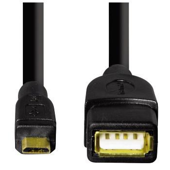 HAMA Adapter USB-Micro OTG Hona-Hane Guld Svart (00078426)