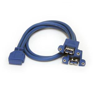 STARTECH 2 Port Panel Mount USB 3.0 Cable - USB A to Motherboard Header Cable F/F	 (USB3SPNLAFHD)