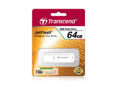 TRANSCEND JetFlash 370 - USB flash drive - 64 GB - USB 2.0 - white (TS64GJF370)