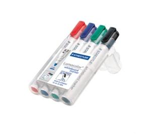 STAEDTLER Lumocolor Whiteboard Marker Bullet Tip 2mm Line Assorted Colours (Pack 4) - 351WP4 (351 WP4)