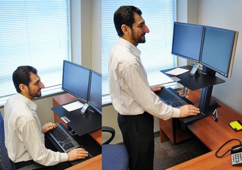 ERGOTRON WorkFit-S Dual Workstation Standing desk converter rectangular aluminium high-grade plastic black (33-349-200 $DEL)