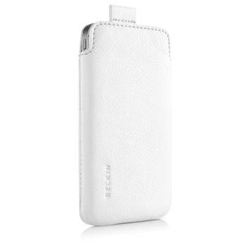 Belkin Verve Pull 049 - Eske for mobiltelefon - polyuretanlær - hvit - for Apple iPhone 4, 4S (F8W044cwC01)