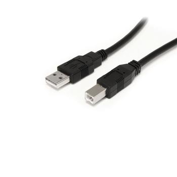 StarTech 9 m / 30 ft Active USB A to B Cable - M/M - Black USB 2.0 A to B Cord - Printer Cable - Extension USB Cable (USB2HAB30AC) - USB-kabel - 9.15 m (USB2HAB30AC)