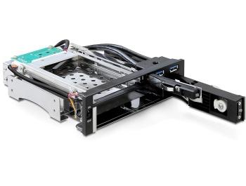 DELOCK 5.25 Wechselrahmen fÃ¼r 1 x 2.5 + 1 x 3.5 SATA (47209)