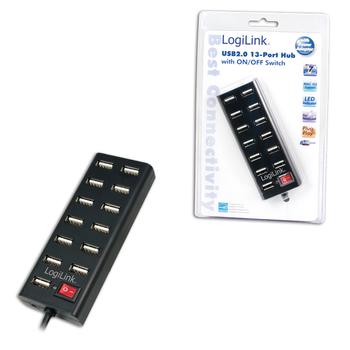 LOGILINK USB-HUB 13-Port  m. Netzteil schwarz Kuns (UA0126)