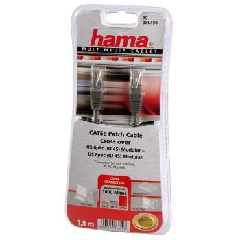 HAMA Kabel Nätverk Korsad 1,8 m International Line Oskärm (86450)