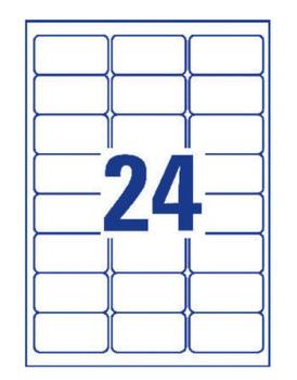 AVERY etiket L6141-20 eks.klæb Pk/480 stk hvid 63,5x33,9 mm (L6141-20)