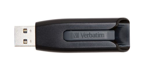 VERBATIM USB DRIVE 3.0 V3 64GB GREY SLIDE & LOCK EXT (49174)