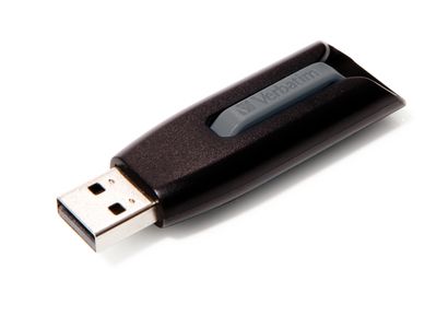 VERBATIM USB DRIVE 3.0 V3 64GB GREY SLIDE & LOCK EXT (49174)
